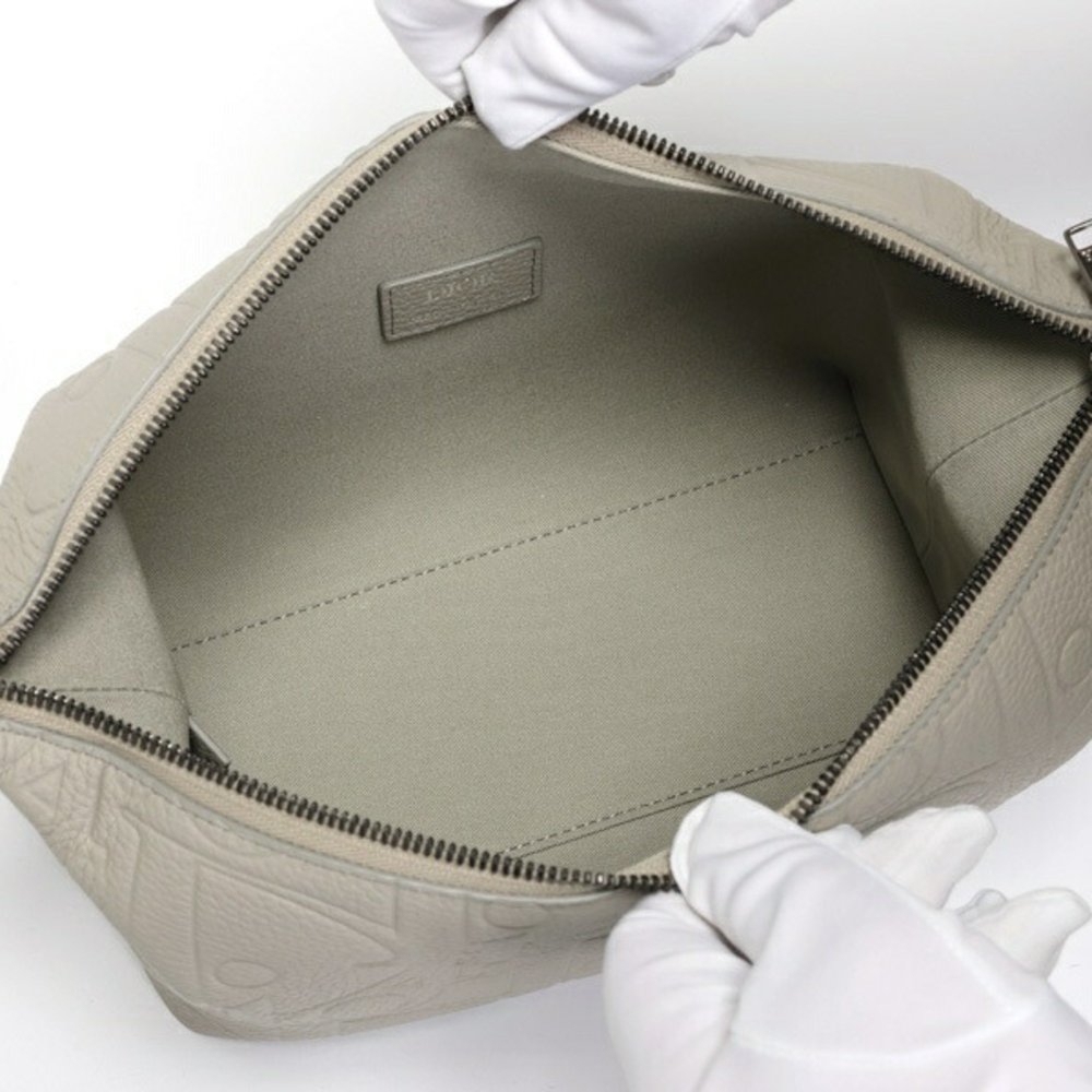 CHRISTIAN DIOR Pouch Travel 2ESC95 Gravity Leather Grey S-157398 - Picture 5 of 6